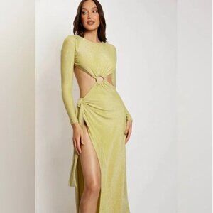 Meshki | Christina Backless Maxi Wrap Dress Green Size Large Women's